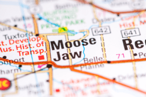 Map of Moose Jaw in Canada