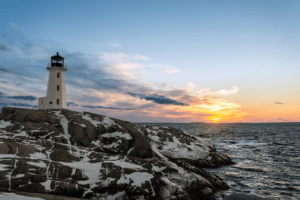 Peggys Cove Lighthouse in Southwest Nova Scotia