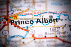Prince Albert. Canada on a map.